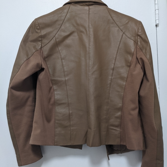 Iman Original leather jacket in coffee, size small - Picture 3 of 6